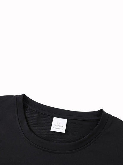 Men's summer 100% pure cotton fashionable casual sports loose mountain print round neck short sleeved T-shirt top