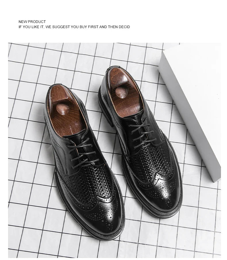 Men's Dress Shoes Fashion Brogues Social Shoe Male High Quality Business Leather Men's Formal Shoes Wedding Formal Shoes For Man