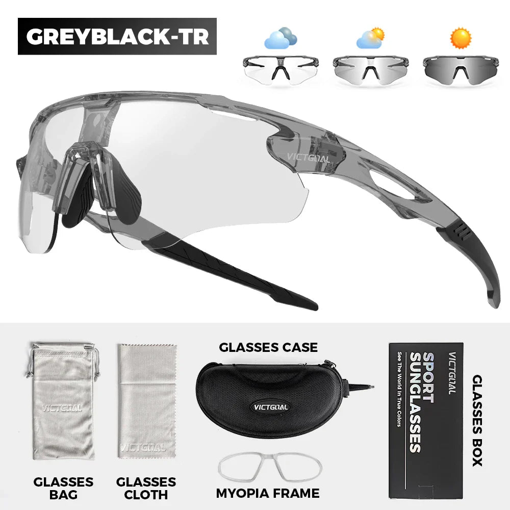Photochromic Cycling Sunglasses for Men Women Sports UV400 Protection Bicycle Eyewear MTB Mountain Road Bike Eyeglass