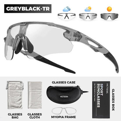 Photochromic Cycling Sunglasses for Men Women Sports UV400 Protection Bicycle Eyewear MTB Mountain Road Bike Eyeglass
