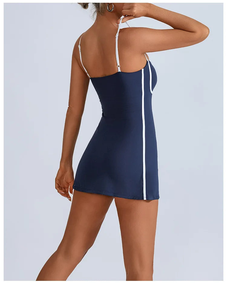 Golf Tennis Dress with Pad Sports Set Yoga for Women Workout Pickleball Clothing Badminton Skorts Activewear