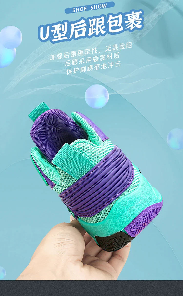 Children Basketball Shoes for Boys Girls Kids Teenagers Breathable Non-slip Lace Up Indoor Outdoor Training Sneakers Tennis Shoe