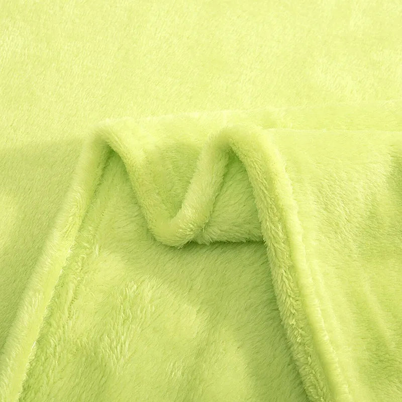 Solid Color Flannel Blanket Soft Warm Coral Fleece Velvet Blanket Winter Sheet Sofa Office Air Conditioning Yoga Nap Blanket