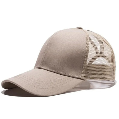 2025 New Ponytail Baseball Cap For Summer Women's Adjustable Black Hat Messy Cap Casual Cotton Girl Snapback Mesh Caps Casual