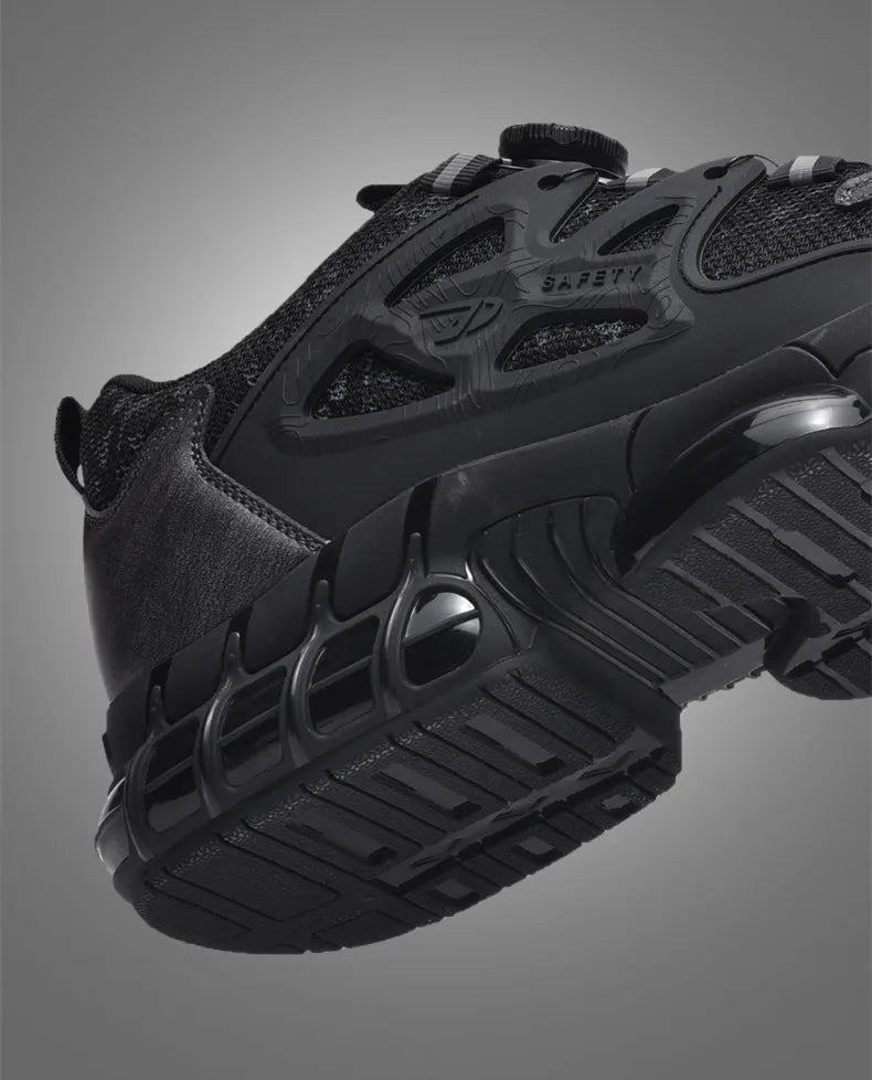 Anti-slip Safety Shoes Men Rotary Button Safety Shoes for Men Work Shoes Anti-smash Men's Sports Shoes Safety Pro
