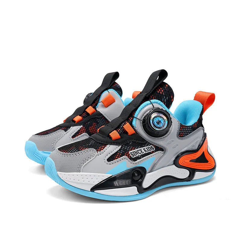 Children Fashion Sneaker Boys Casual Shoes Leather Flat Student Walking Shoes Outdoor Girl Basketball Sports Footwear