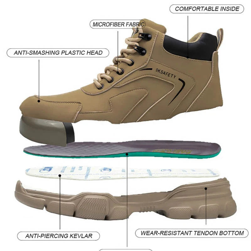 Safety Protective Boots Work Safety Shoes Men Winter Safety Boots Anti-puncture Work Shoes Steel Toe Work Boots Indestructible
