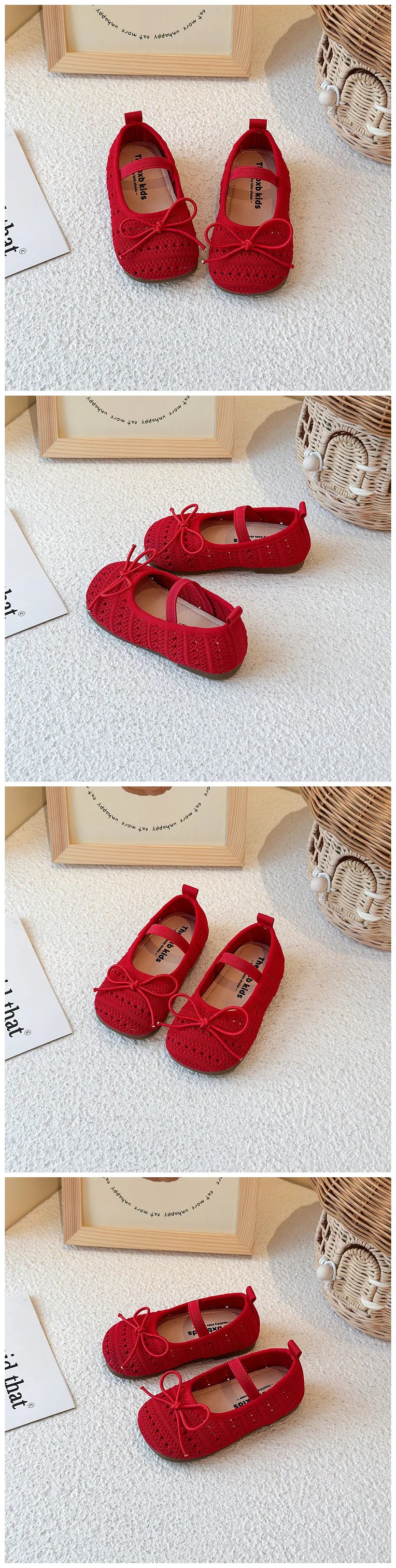 Kids Sandals for Girls Summer New Non-slip Sole Toddler Beach Vacation Shoes with Cute Bowtie Princess Ballet Mary Jane Flats