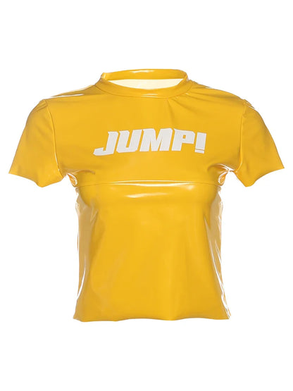 Summer New Trend T-Shirts Women Letter Print Reflection Design Short Sleeve Hot Girls High Street Style Crop Tops