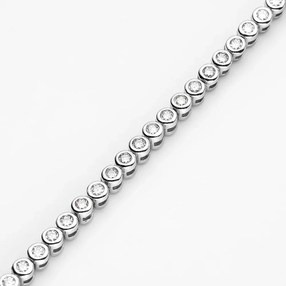 2mm Moissanite Bubble Tennis Bracelet For Women S925 Silver Sparkling Wedding Bracelet Can Pass Diamond Test Fine Jewelry