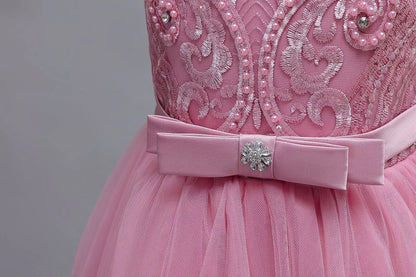 4-12 years old gorgeous girl dress sheer elegant girl birthday party princess dress long carnival evening dress summer clothing