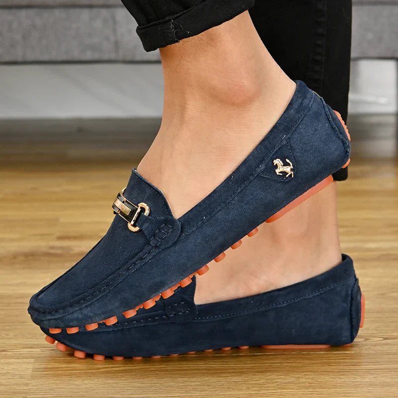 Men Fashion Luxury Leisure Leather Loafers Shoes Slip on Soft Comfortable Non-slip Driving for Men
