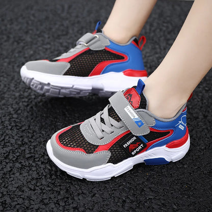 Kids Fashion Mesh Running Shoes Youngsters Teens Casual Walking Students Sneakers Breathable Soft Children Outdoor Sports Tennis