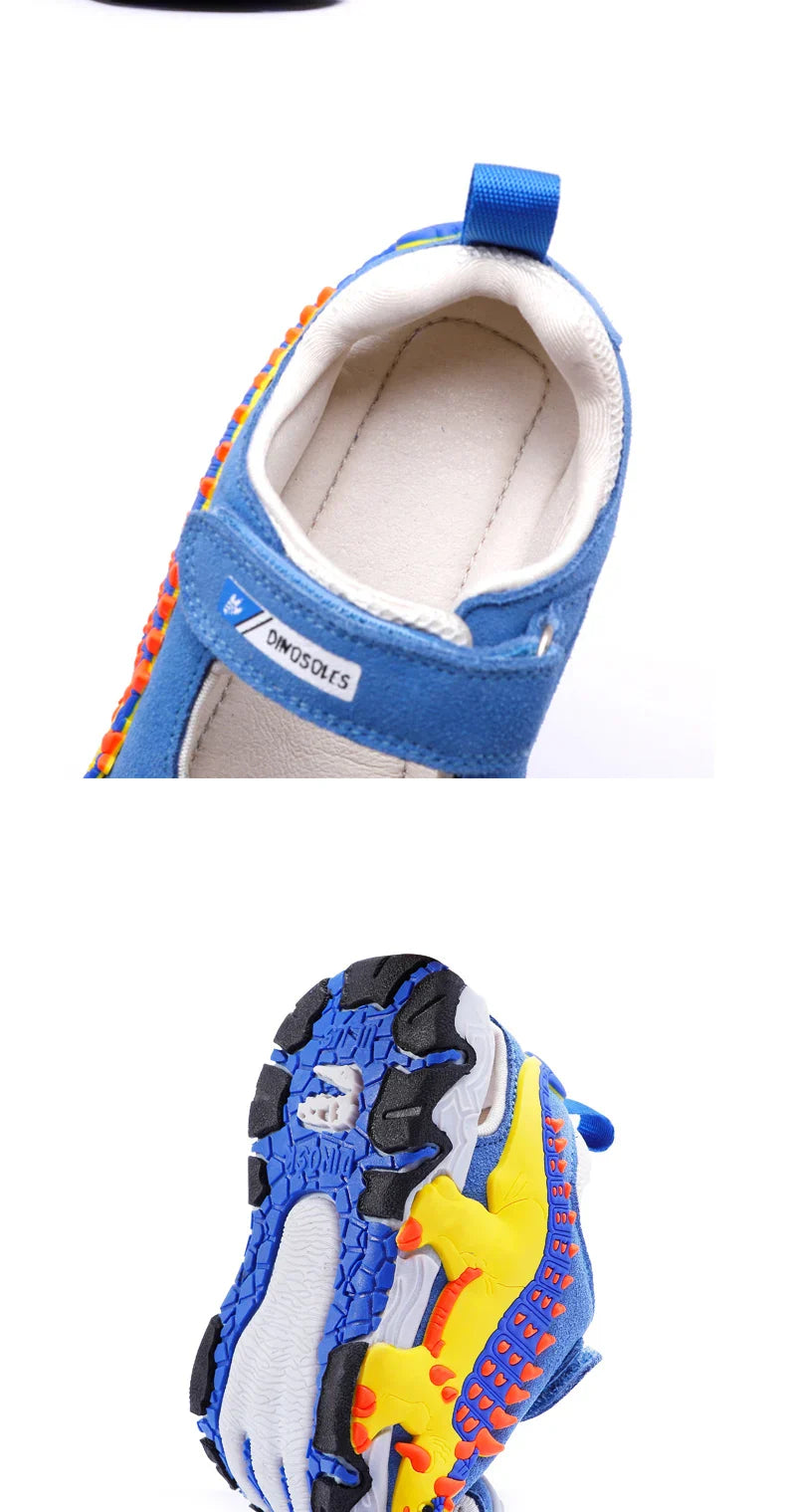 LED Children Sandals Summer Boys Girls Genuine Leather Luminous Sole Light Up 2023 Kids Outdoor Casual Beach Shoes