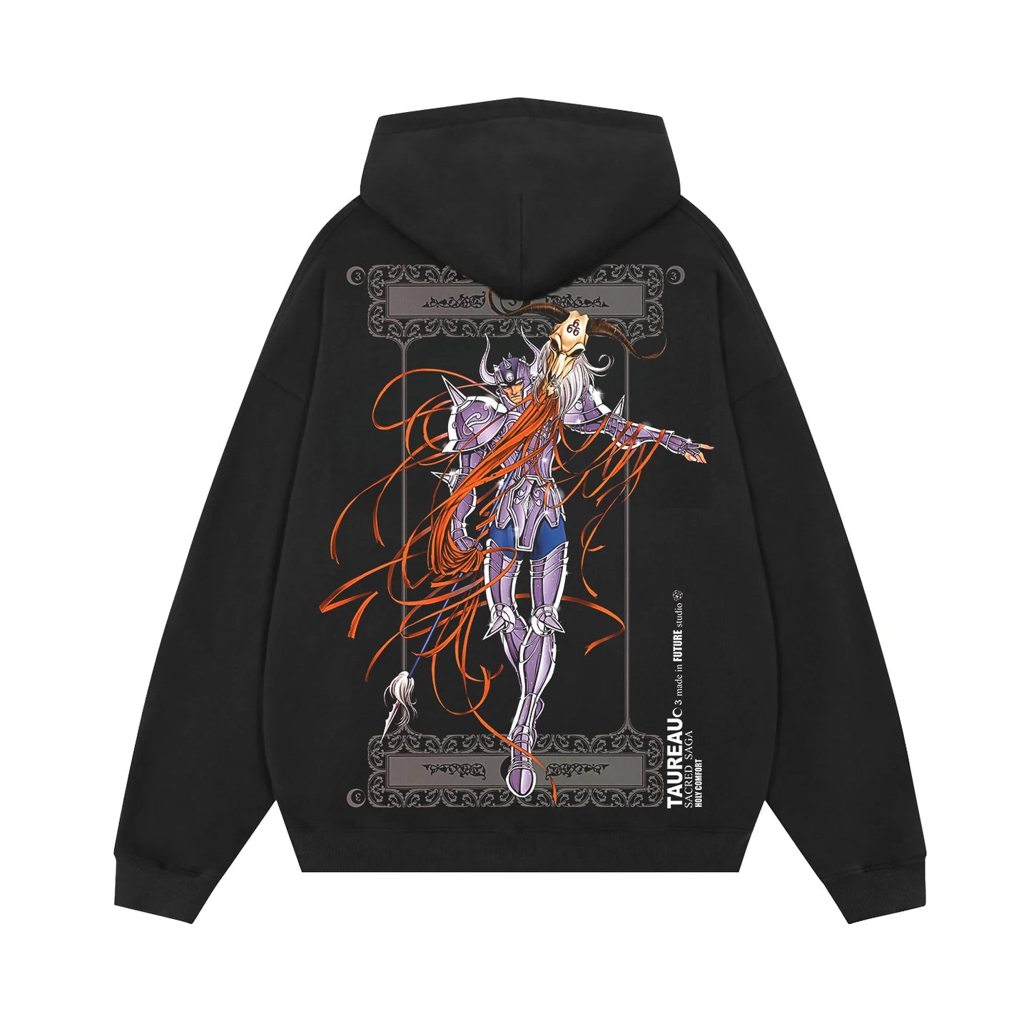 Hoodies Sleeve Hoodies Pure Cotton Clothing Knights of The Zodiac Japanese Anime Men Oversized Long Sleeved Shirt