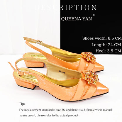Italian Fashion Sandals and Bag Matching Set 2025 Women Party Perfect Matching for Lemon Green Color Wedding Shoes