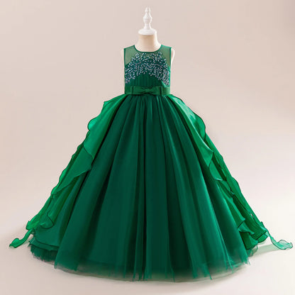 Summer Baptism Bridesmaids Girls Party Dress Elegant Tulle Wedding Princess Prom Dress For Girl Gala Birthday Christmas Vestidos
