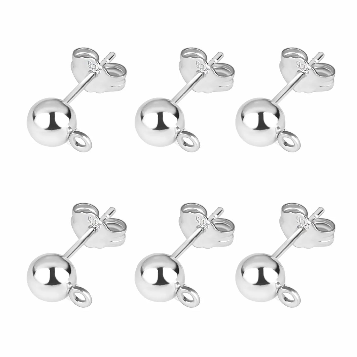 50pcs/lot Gold Silver Earring Studs Base Pins 925 Silver Plated Earring Plug Ear Back DIY Jewelry Making Findings Accessories