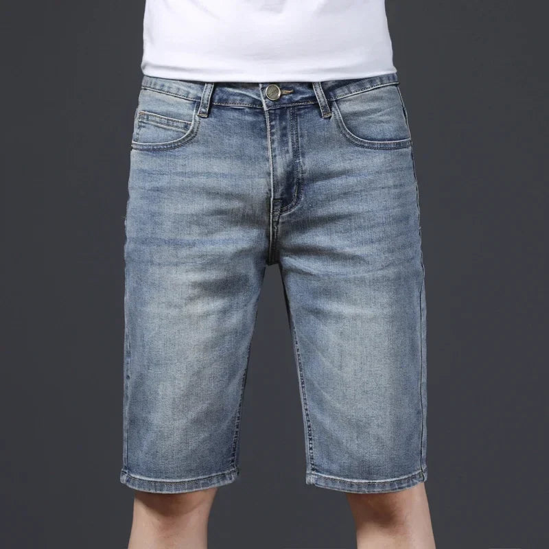 2025 New Summer Brand Stretch Thin Bermuda Masculina Cotton Denim Jeans Men Knee Length Soft Ropa Hombre Shorts