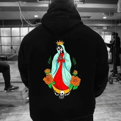 La Santa Muerte Hoodie Pattern Sweatshirt Halloween New In Women Men Sportswear Pullover Autumn and Winter Essentials Hoodie