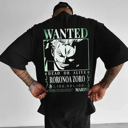 One Piece Japanese Anime Men's T-Shirt Roronoa Zoro Boy Children's Cotton Y2K Harajuku Trend Short Sleeve