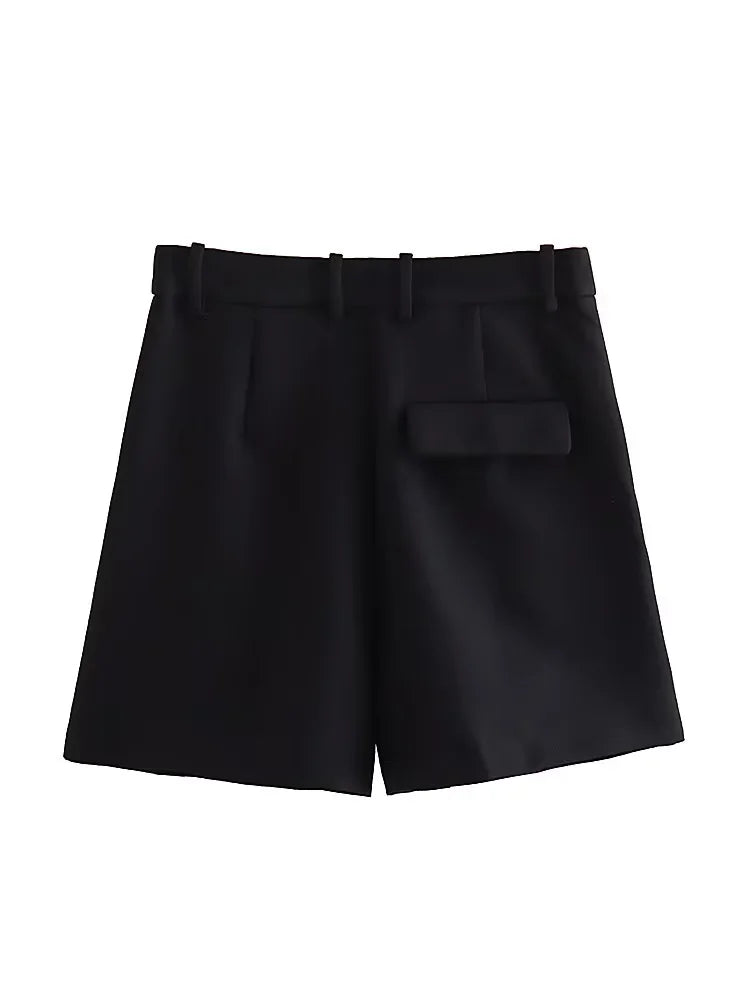 Female Shorts Black Pink Shorts Woman Summer 2024 Pleated Baggy White Shorts For Women Casual High Waist Short Pants