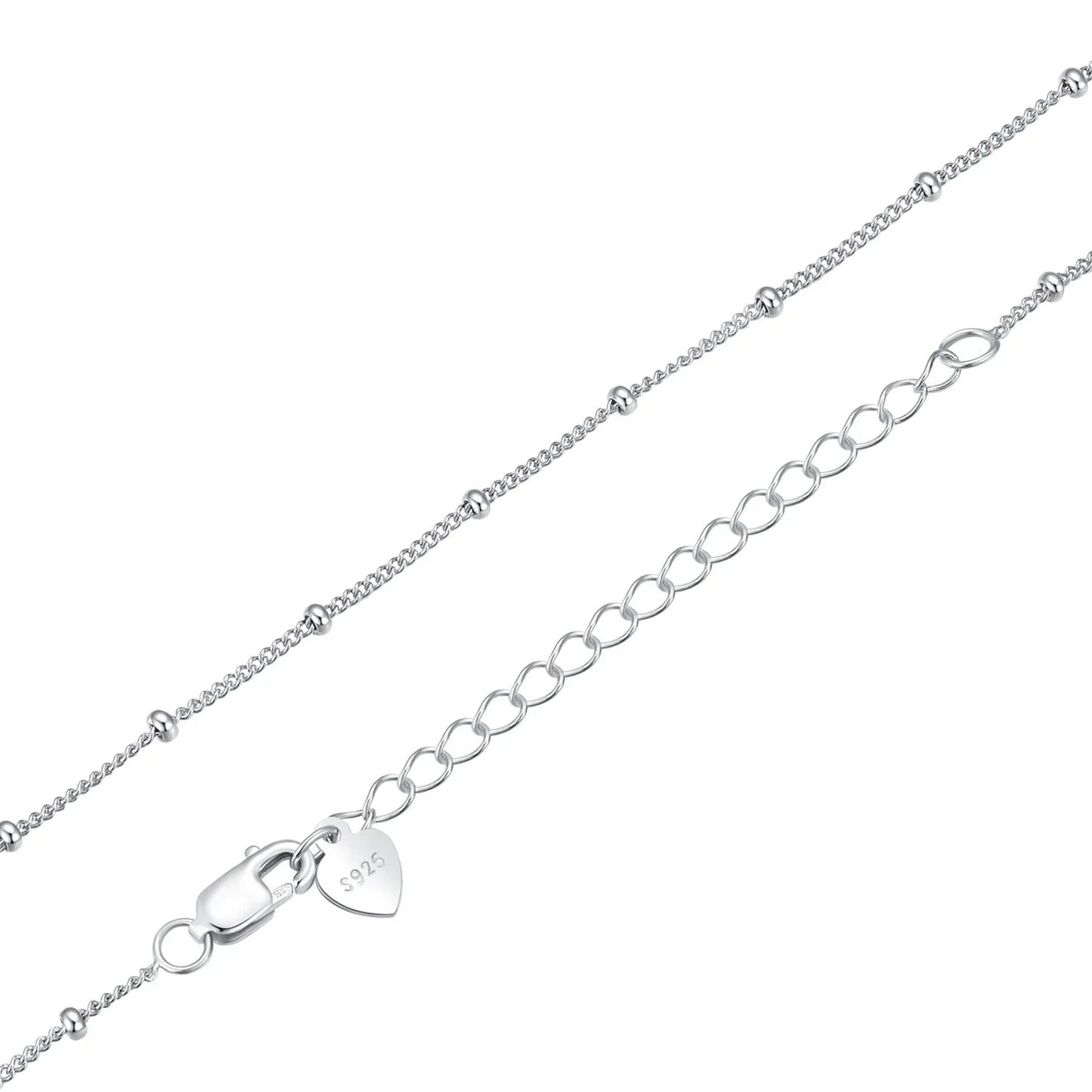 Classic Basic O-chain Solid 925 Sterling Silver Lobster Clasp Adjustable Necklace Box Cable Chain DIY Jewelry for Women