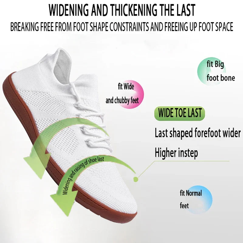 Unisex Minimalist Barefoot Shoes Lightweight Breathable Wide Toe Sneakers for Outdoor Casual Walking