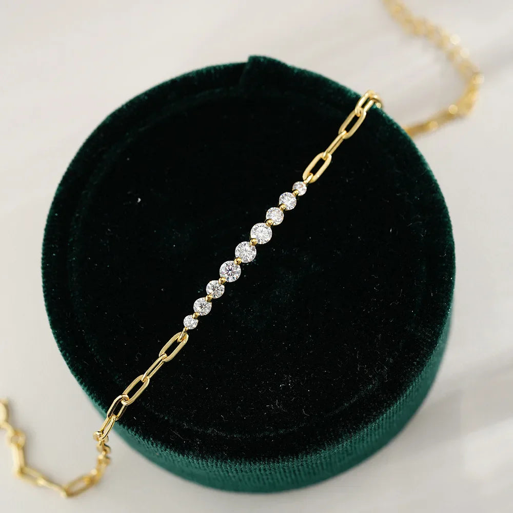 Micro Full 2/2.5/3mm D Color Moissanite Diamond Tennis Bracelet for Woman 925 Silver Plated 18k Adjustable Link Bracelets