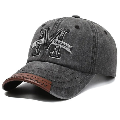 Baseball Cap M Letter Embroidery Dad Hat Women Men Outdoor Washed Cotton Cap