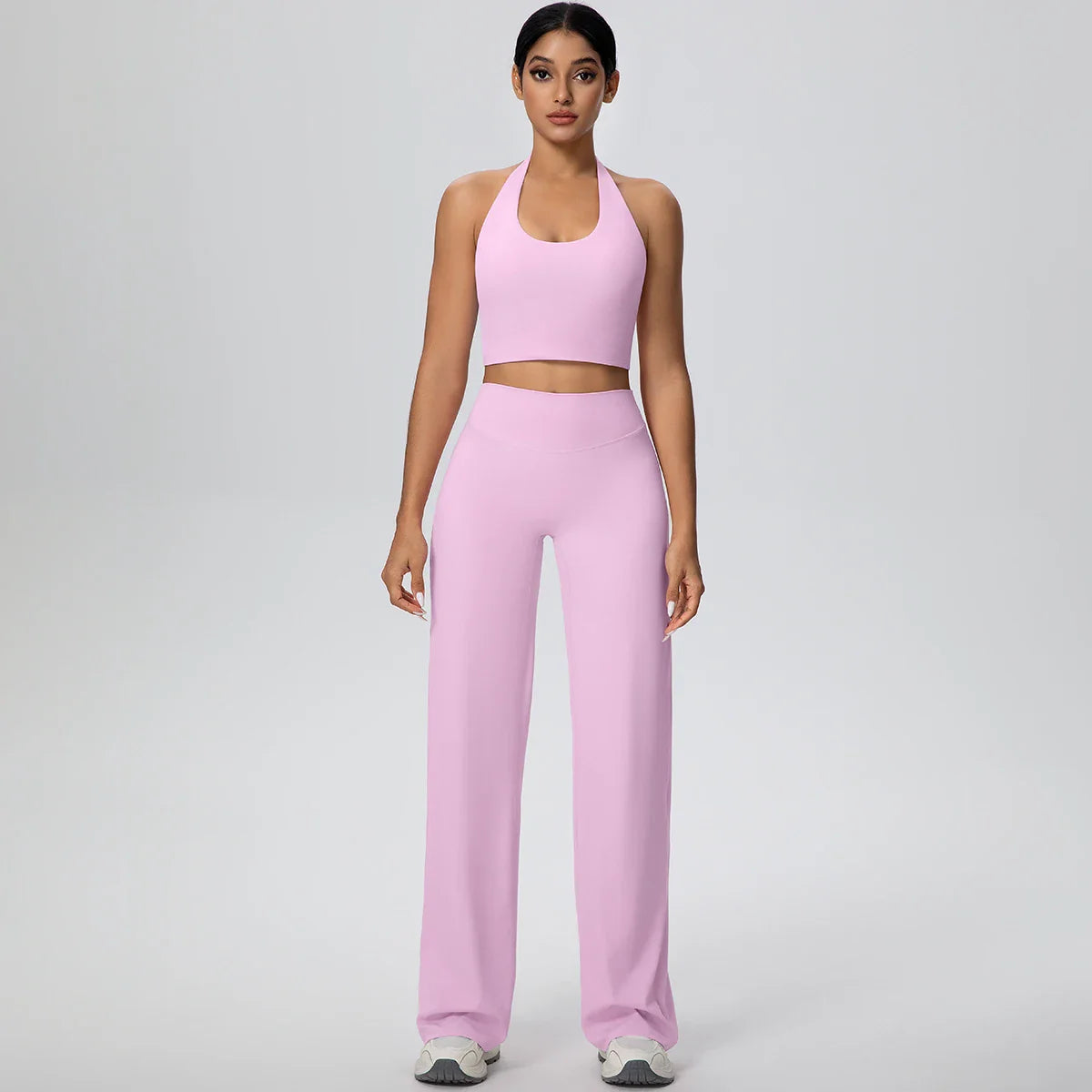 2Pieces Breathable Summer Workout Top Pants Yoga Set Yoga Underwear With Chest Pad Quick Drying Push Up Pencil Pants Yoga Set