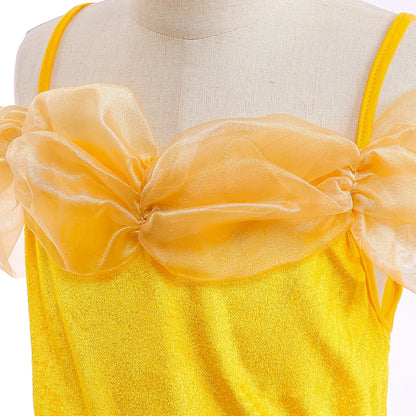 Fancy Girls Belle Halloween Costumes Carnival Cosplay Cartoon Christmas Beauty Party Princess Dress Tulle Birthday Kids Clothing