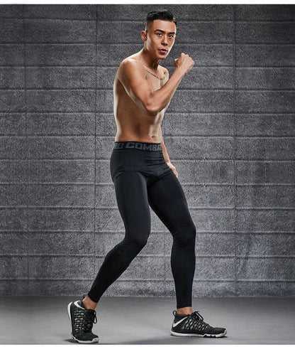 Men's Compression Pants for Running Cycling Basketball Soccer Elasticity Sweatpants Fitness Tights Legging Trousers Rash Guard