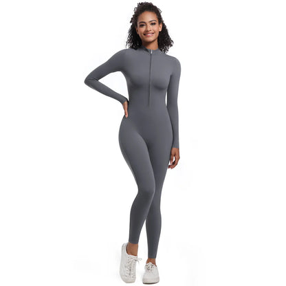 Women's Jumpsuit Women's Sports Shapewear Seamless Slim Fit Long Sleeve Sports Bodysuit  Fitness Sports Bodysuit Yoga Suit