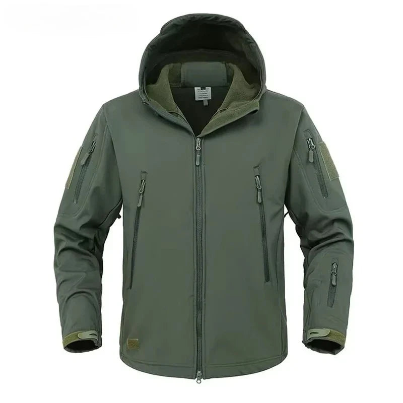 Jaquetas Masculinas Soft Shell Militar Shark Skin Tática Corta-vento Impermeável Jaquetas Masculinas de Combate do Exército Casacos Bomber Masculinos com Capuz