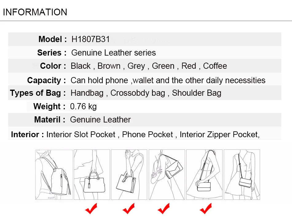 Women Genuine Leather Shoulder Bags Retro Fashion Designer Bag Large Capacity Female Versatile Tote Bag Portable Phone Bag Girl