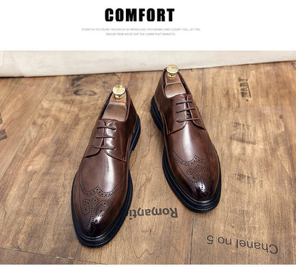 High Quality Mens Shoes 2026 New British Style High-End Leather Shoes Formal Business Wedding Groom Derby Shoes Hot Selling Shoe