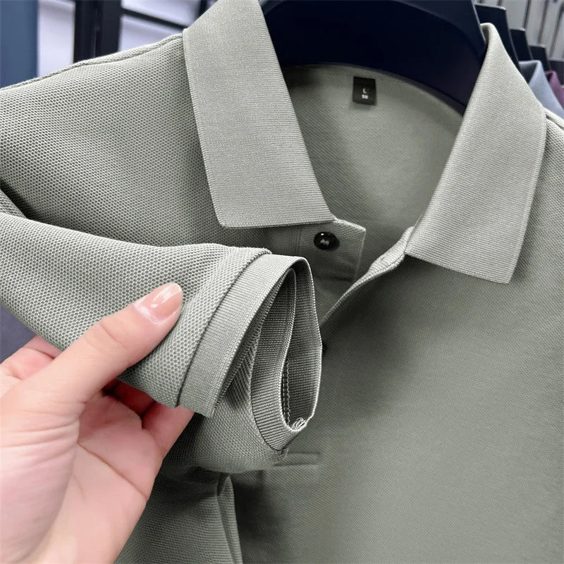 100Cotton High Quality Men's Polo Shirt Breathe Solid Color Soft Dog Print Short Sleeve Summer Lapel T-Shirt Business Menswear