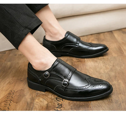Classic Dress Shoes Men Trend Casual Business Office Leather Shoes For Men Large Size 48 Social Party Formal Brogues Shoes Male
