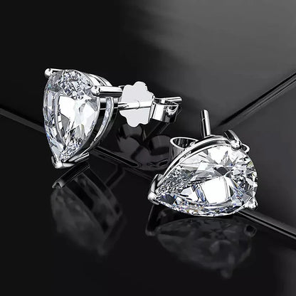 4Carat Pear Cut Real Moissanite Diamond Earrings with Certificats 925 Sterling Silver Waterdrop Shape Stud Earring for Women Men