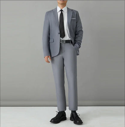S-8XL Suit Men's Fashion Casual Outdoor (Blazer+ Pants) Gentleman Business Wedding Slim-fit Formal British Style Wedding Suit