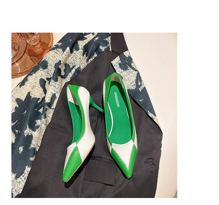 Verão Novas Sandálias Femininas de Bico Fino com Salto Agulha Sapatos Femininos de Salto Alto para Banquetes e Festas Sapatos de Casamento da Moda Scarpins 6,5-9cm