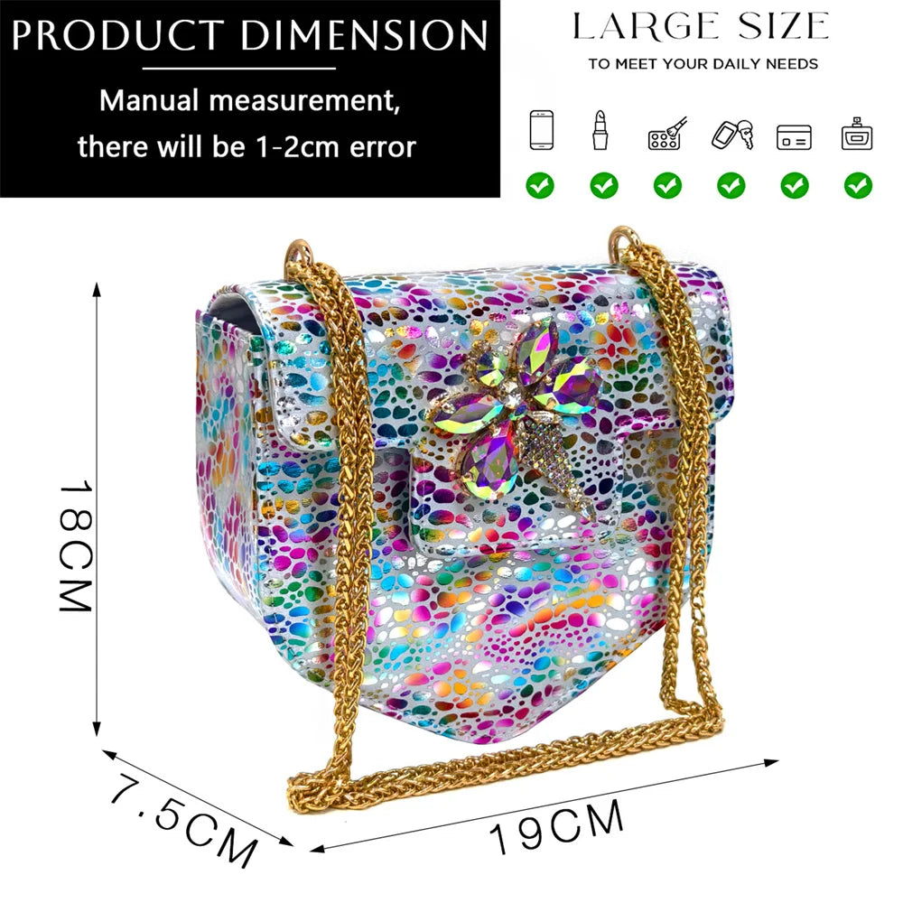 Champagne Color Thin Heels Pointed Toe Crystal Design Ladies Shoes Matching Bag Set For Women Weeding Party Pump