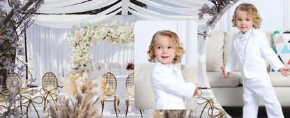 Baby Suit Toddler Tuxedo Infant Boy Tux Formal Wedding Birthday Gentleman Dress Ring Bearer Outfit Black 6 Months to 3 Years