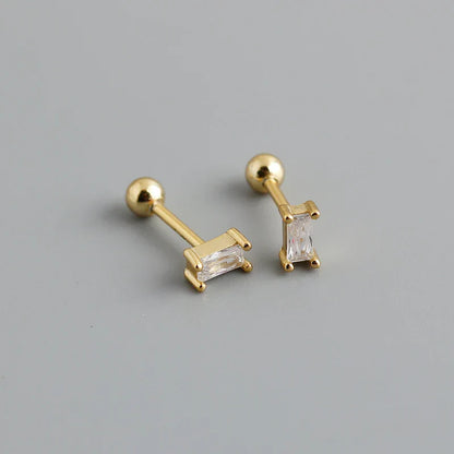 925 Sterling Silver Fashion Korean Petal Screw Bead Stud Earrings for Women Charm Ear Bone Piercing Jewelry Accessories