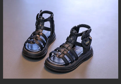 2026 Fashion Kids Sandals Children's Design Hollow-out Multicolor Sport Sandals Soft Flat Strappy Sandals Girls Cute Beach Shoes