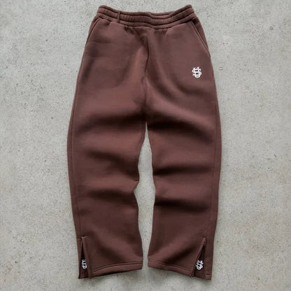 Embroidered casual zipper hoodie sweatpants two-piece set Y2K clothing men's hip-hop oversized sweatpants casual pants