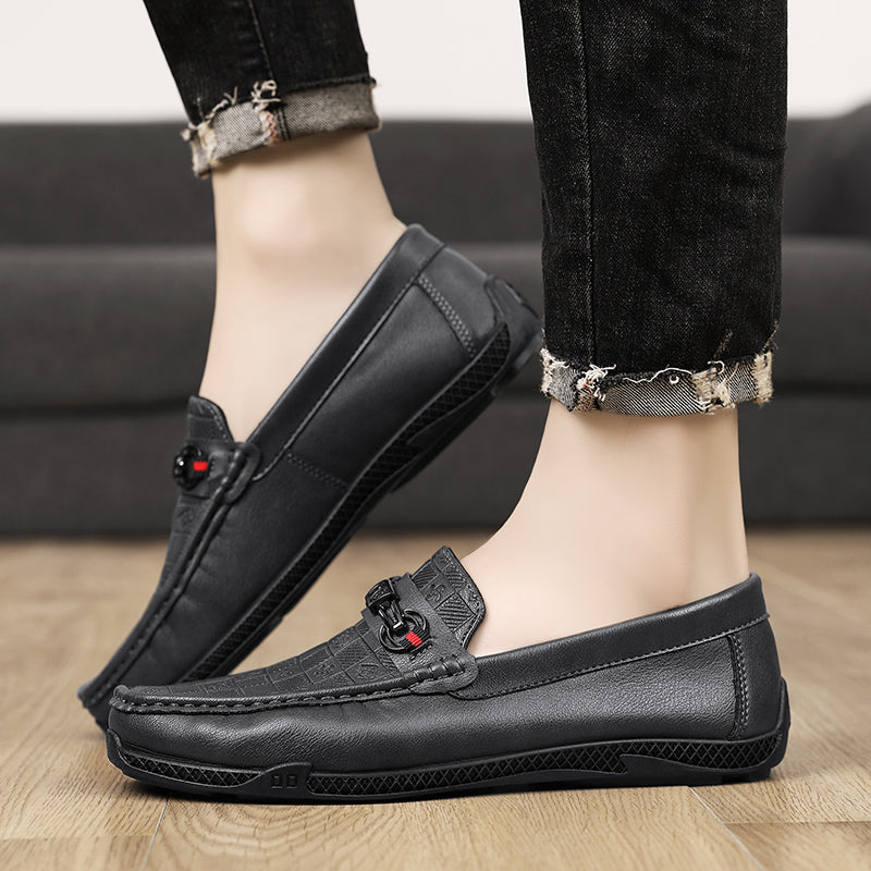 Fashion Leather Men Casual Shoes Slip on Formal Loafers Luxury Brand Comfortable Men Italian Soft Male Driving Shoes