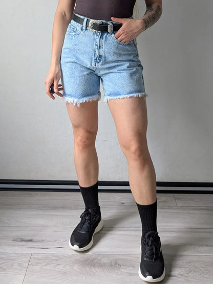 Streamgirl Blue Women's Denim Shorts Summer High Waist Casual Chic Loose Jean Shorts For Women Summer 2025 Denim Short Femme
