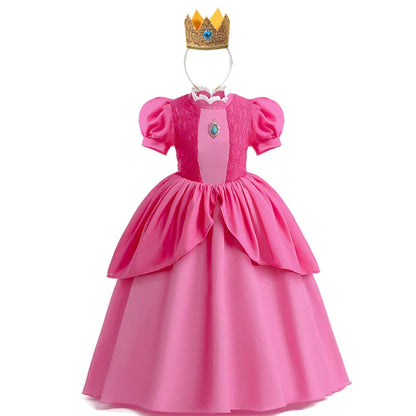 Movie Barbier Halloween Girls Cosplay Costume Peach Princess Dress Vintage Rose Top+Pants+Scarf Street Punk Set Party Clothes